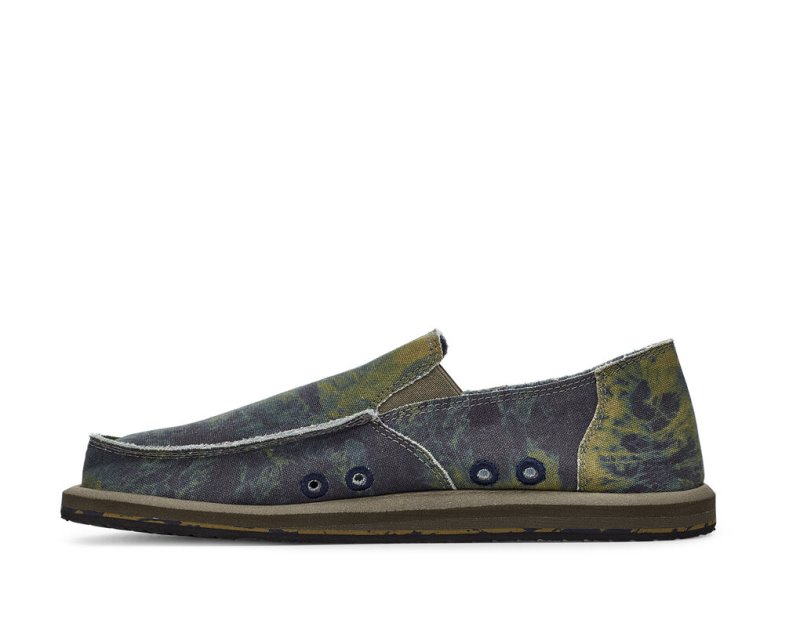 Sanuk Vagabond Kids' Sidewalk Surfers Green / Navy | Canada 304XYU